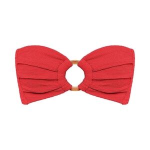 Montce Swim Crimson Micro Scrunch Tori Bandeau Bikini Top